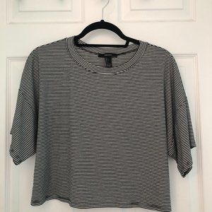 B&W Striped Crop Tee